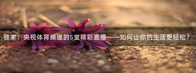 独家：央视体育频道的5堂精彩直播——如何让你的生活更轻松？